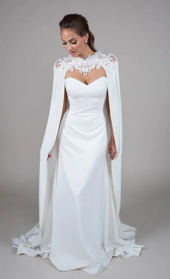 Embroidered wedding cape hotsell